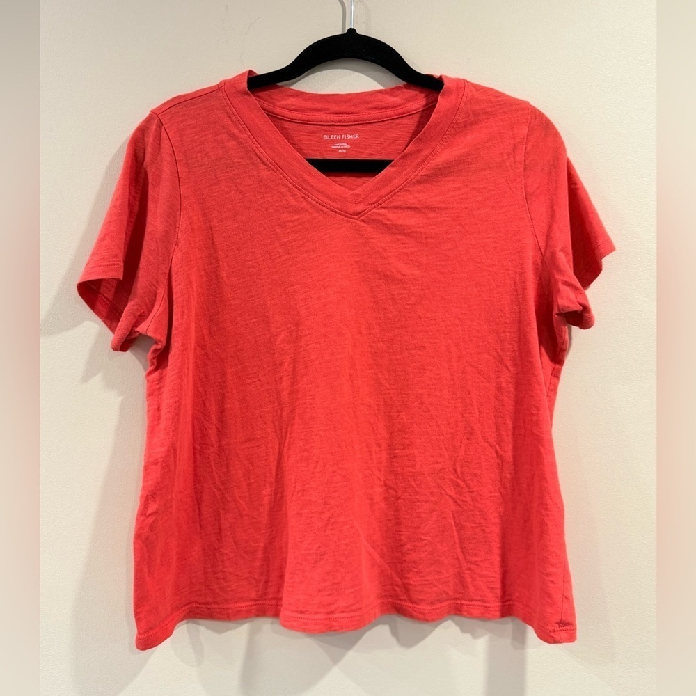 🔥Eileen Fisher Women's Red V-Neck Top🔥